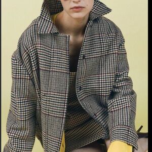 NWT Fall Zara Women’s Wool Blend Collection Bomber Jacket Plaid